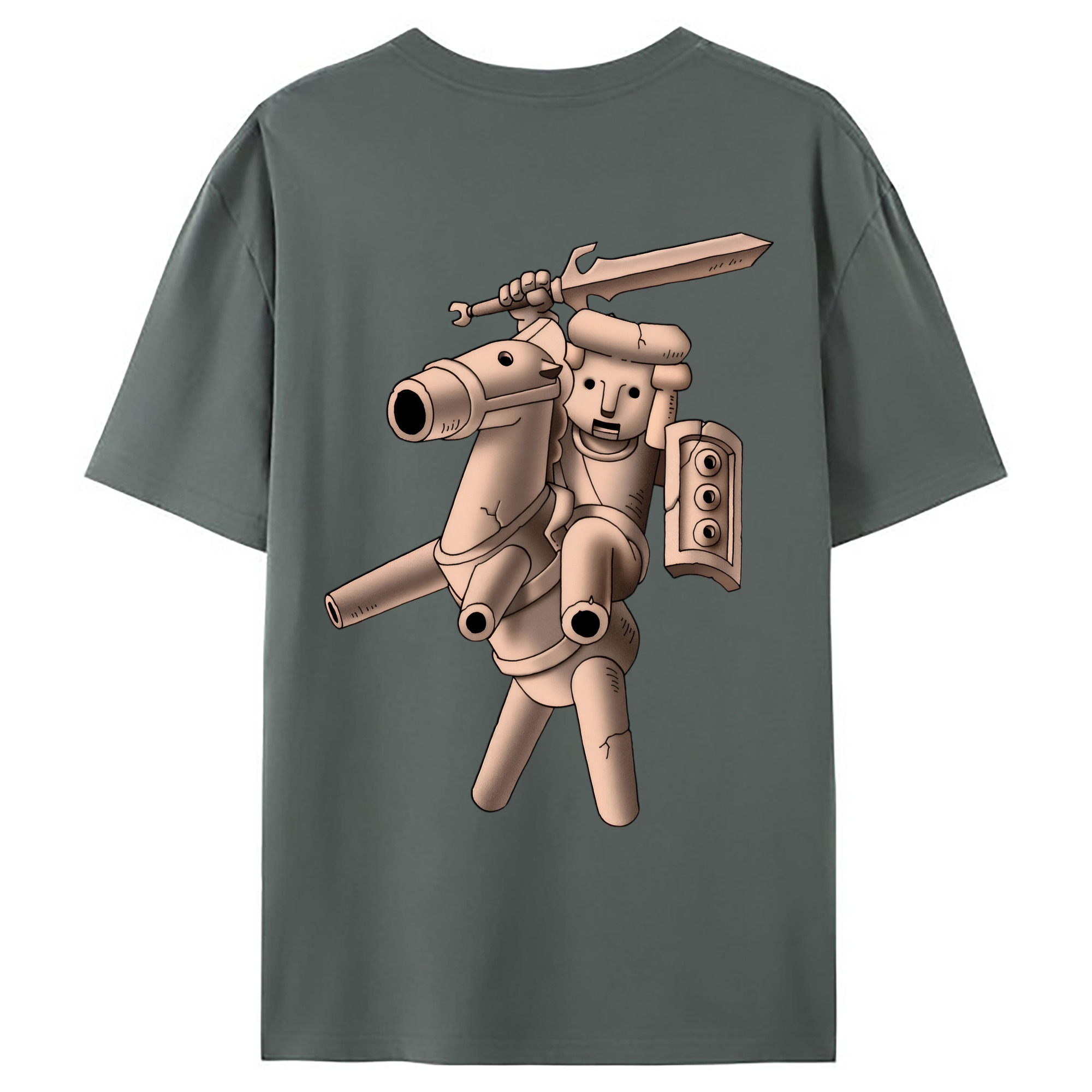 （画像用） ドラゴンクエスト Doragon Kuesuto Dragon Quest 綿100％ メンズ半袖Tシャツ（バックプリント） 通気性